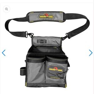 MagnoGrip 20-Pocket Electrician's Pouch with Shoulder Strap Gray Tool Belt Bag